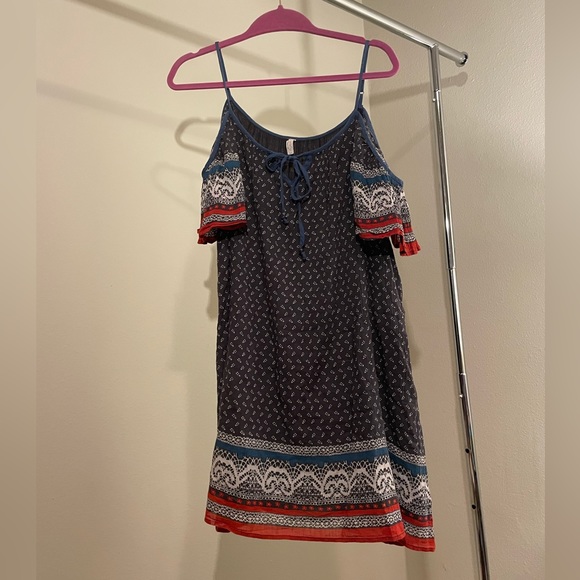 Free People Flowy Open Shoulder Dress - Picture 2 of 6